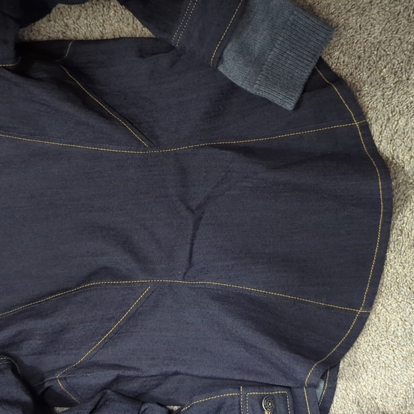 NWT Cinq a Sept Hooded Denim Jacket with Gray Hood - Picture 11 of 14